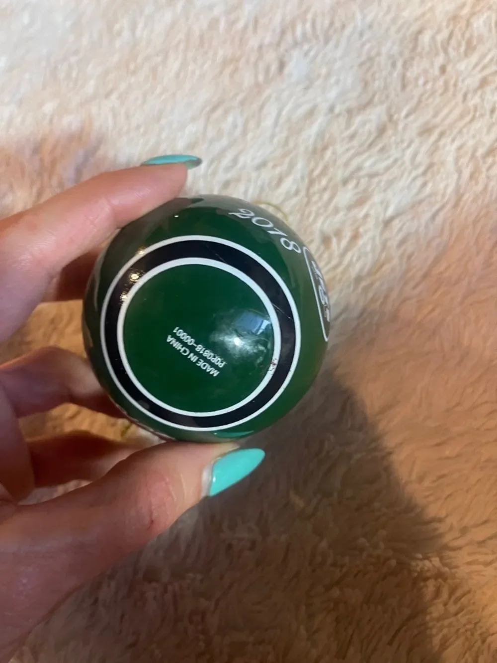 Green New York Jets 'Happy Holidays' Glass Ornament - 2018